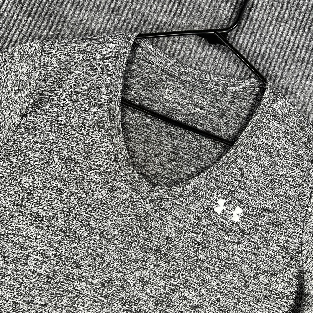 Under‎ Armour Shirt Womens Large Gray Short Sleeve Loose Fit Heat Gear Workout